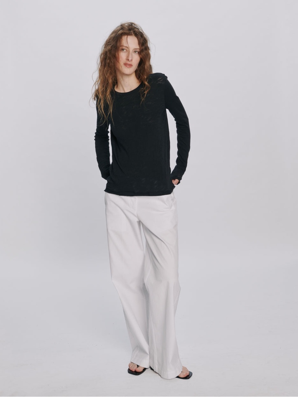 NWT ATM Anthony Thomas Melillo women's black slub jersey long-sleeve